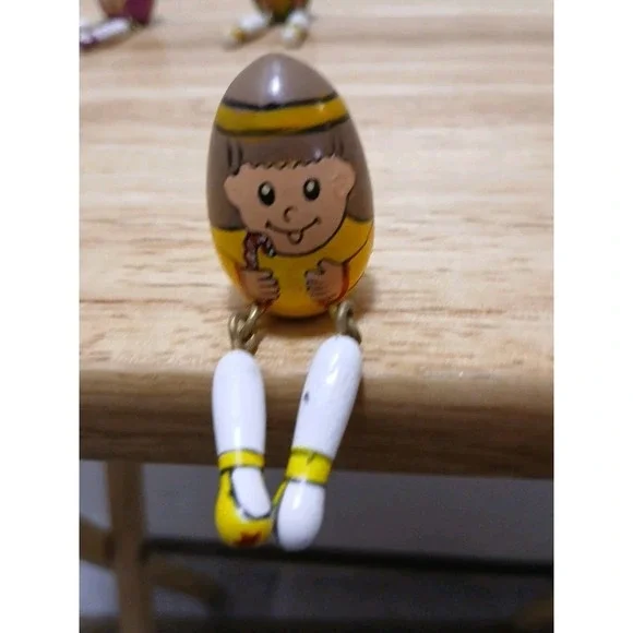 3 Wise Men Wooden Egg People Dangling Legs Christmas Decor Magi Nativity 2½" - Picture 6 of 7